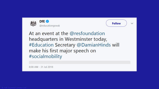 Talk, Play and Learn: Recommendations of an Outgoing Education Secretary