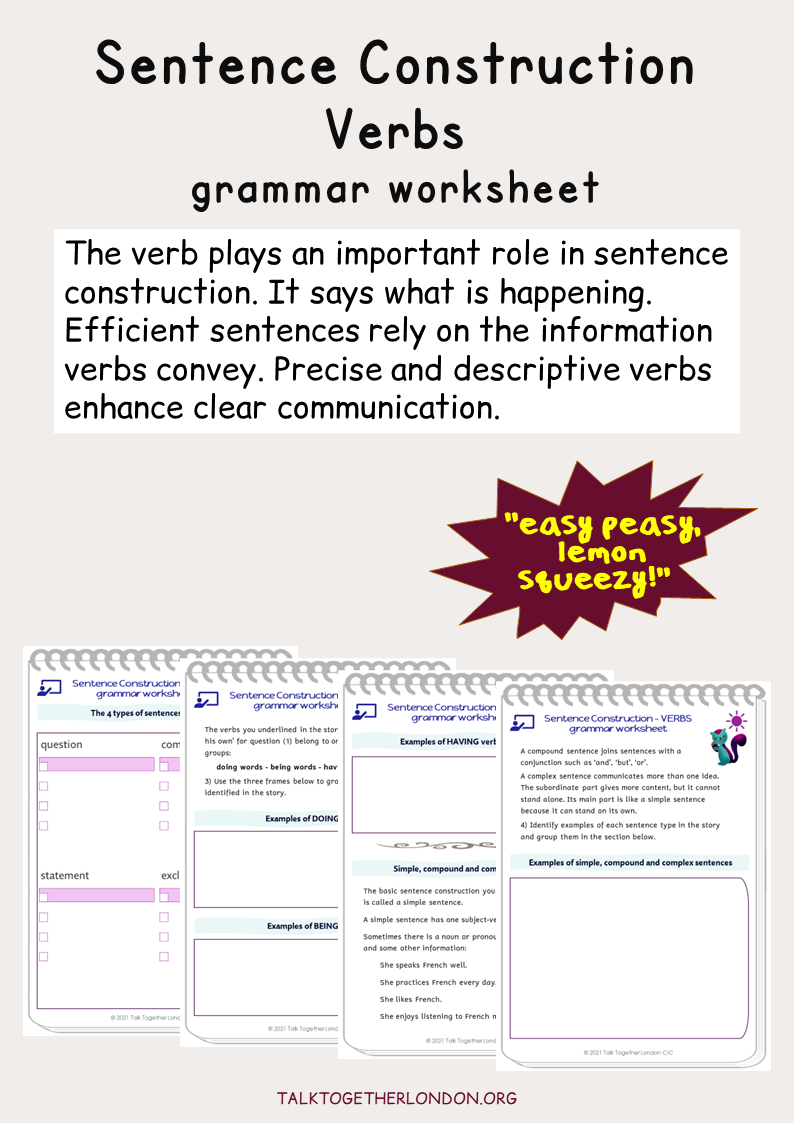 Sentence Construction and Verbs - Grammar