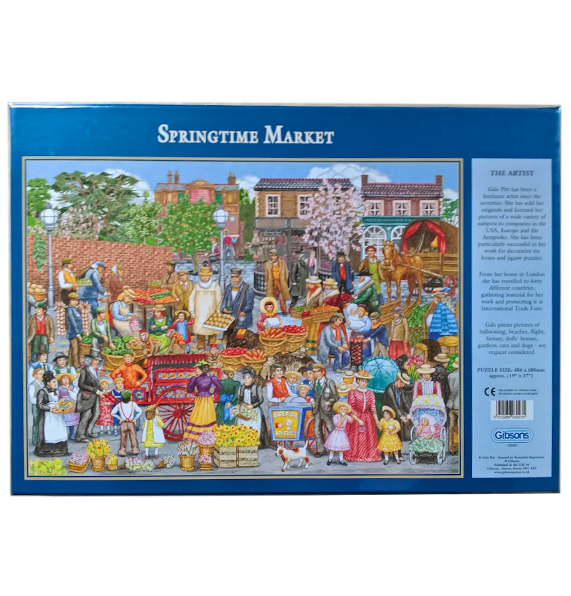 Springtime Market Puzzle (500 Pieces), back cover