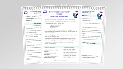 Sentence Construction and Verbs - Grammar