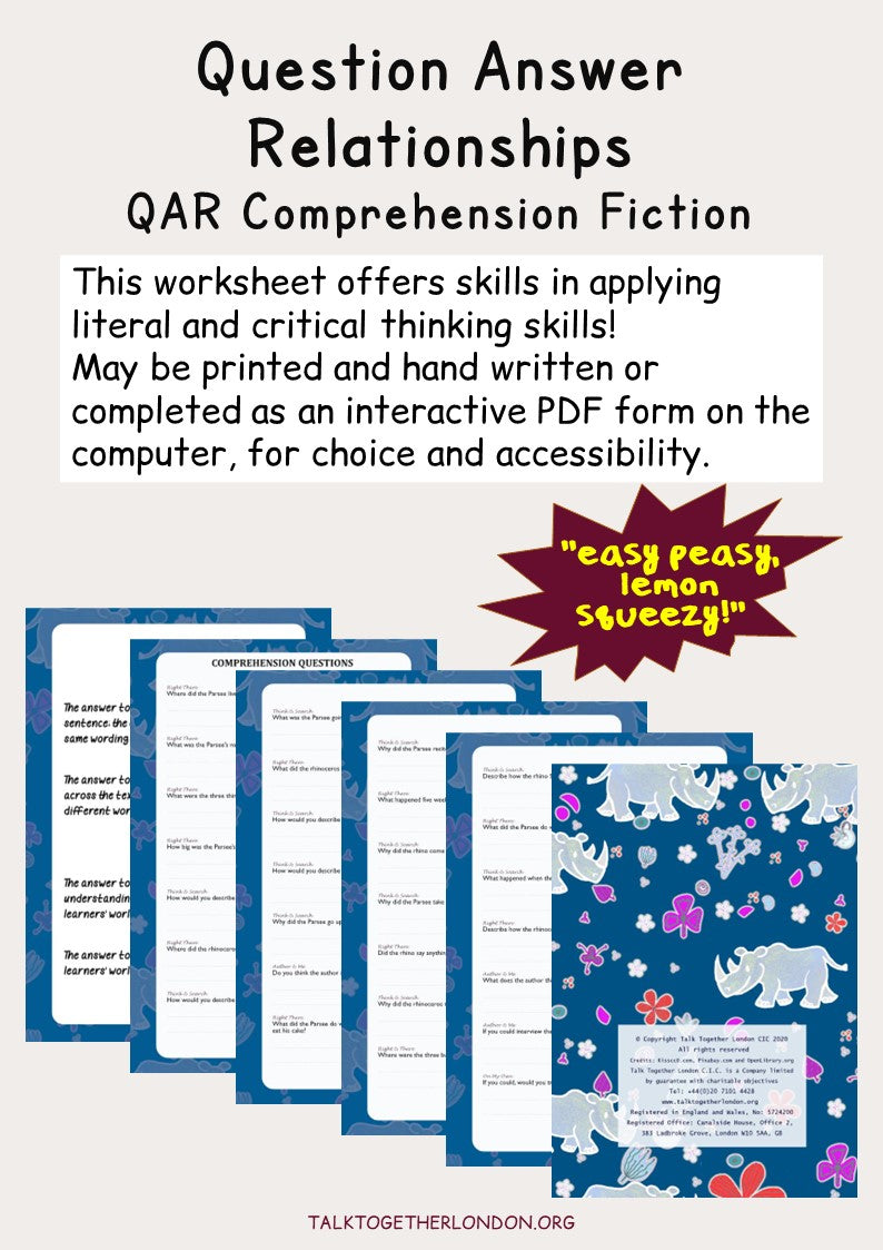 Question & Answer Relationships - Comprehension (Fiction) 3