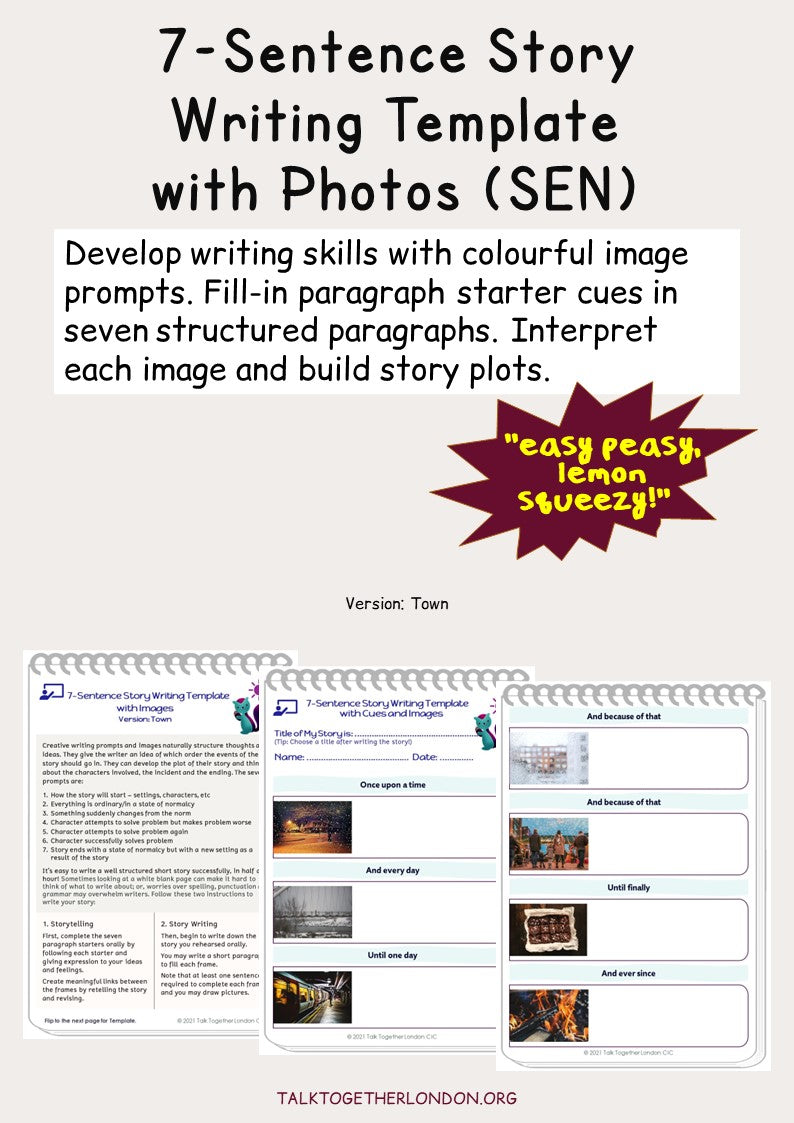 TTLCIC - 7-Sentence Story Writing Template with Photos (SEN) - Town